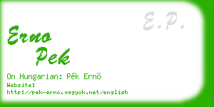 erno pek business card