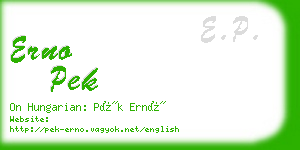 erno pek business card